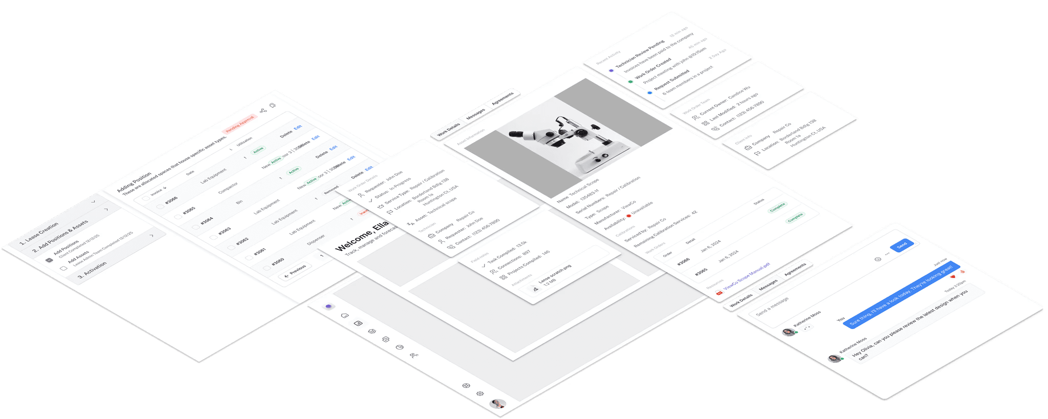 Exploded study of modular record, navigation and activity panels